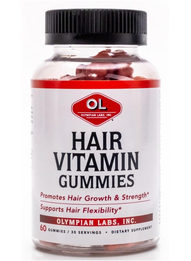 Olympian Labs Olympian Olympian Labs Hair Vitamin Gummies Labs Hair Vitamin Gummies | Rich in Biotin Plus Vitamins and Minerals | 60 Count Great Tasting Berry Flavor 