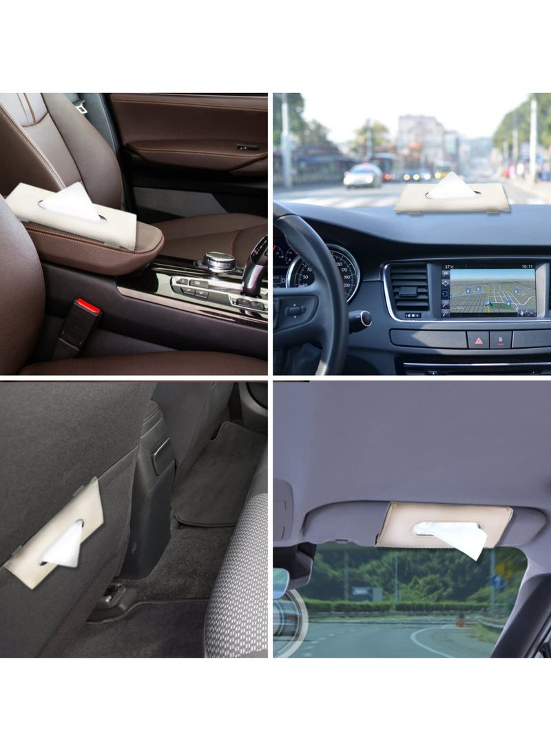 SYOSI SYOSI Car Tissue Holder, Car Visor Tissue Holder PU Leather Tissue Case for Car Tissue Clip Box for Car Visor/Backseat  - Image 4