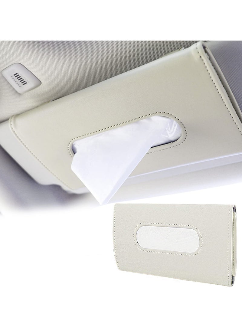 SYOSI SYOSI Car Tissue Holder, Car Visor Tissue Holder PU Leather Tissue Case for Car Tissue Clip Box for Car Visor/Backseat  - Image 1