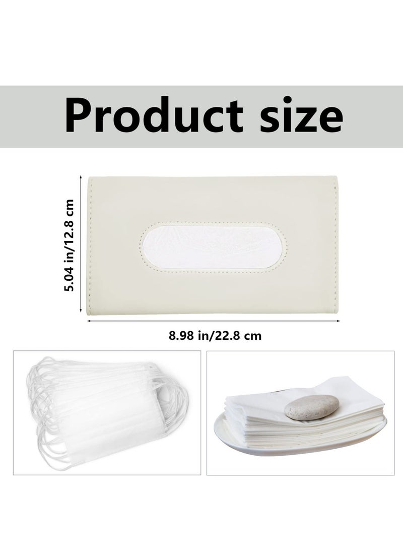 SYOSI SYOSI Car Tissue Holder, Car Visor Tissue Holder PU Leather Tissue Case for Car Tissue Clip Box for Car Visor/Backseat  - Image 2