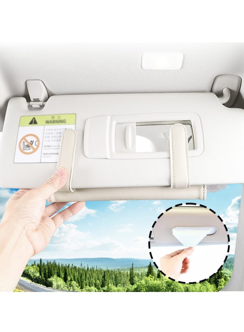 SYOSI SYOSI Car Tissue Holder, Car Visor Tissue Holder PU Leather Tissue Case for Car Tissue Clip Box for Car Visor/Backseat  - Image 3