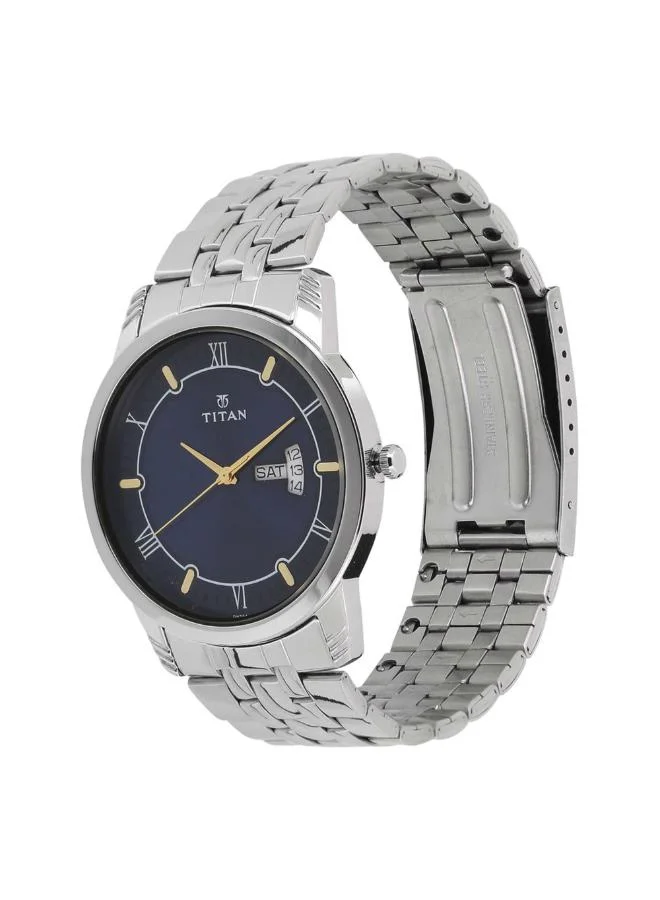 تيتان Men Analog Display Watch With Silver Stainless Steel Strap - 1774SM01