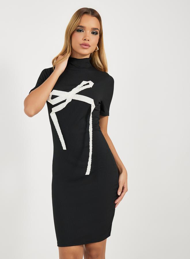 Styli Ribbed Mockneck Dress - Image 2