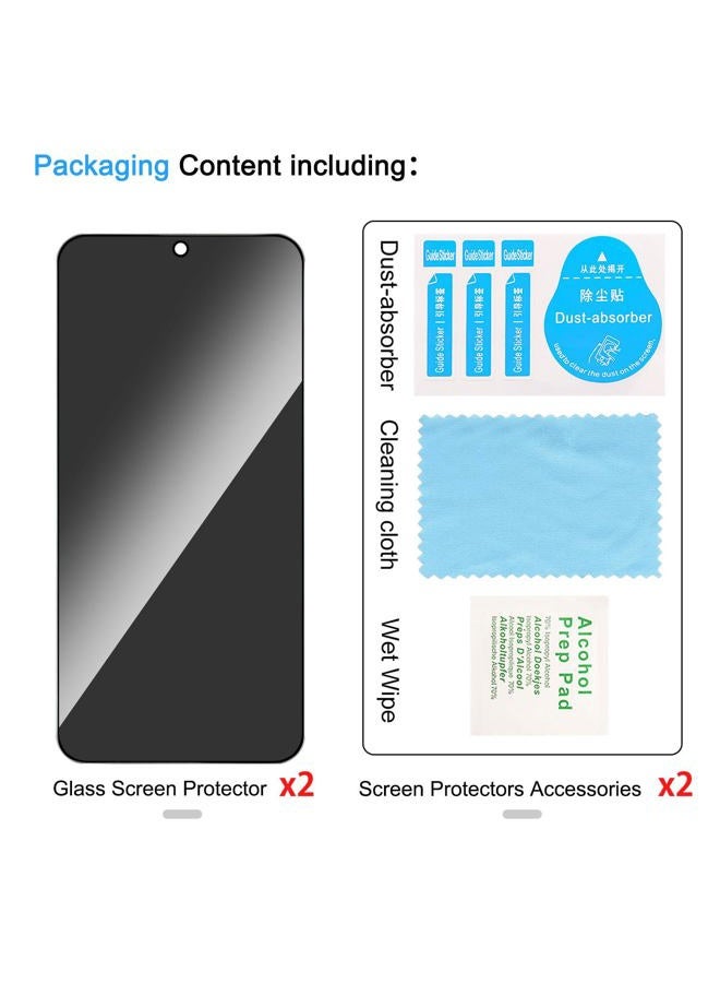 Lokyoo 2 Pack Privacy Screen Protector for Samsung Galaxy S25 [Anti-Spy Tempered Glass] [Fingerprint Unlock Support], Anti-Scratch, Bubble-Free, Easy Install 9H Protective Glass for Galaxy S25 - Image 2