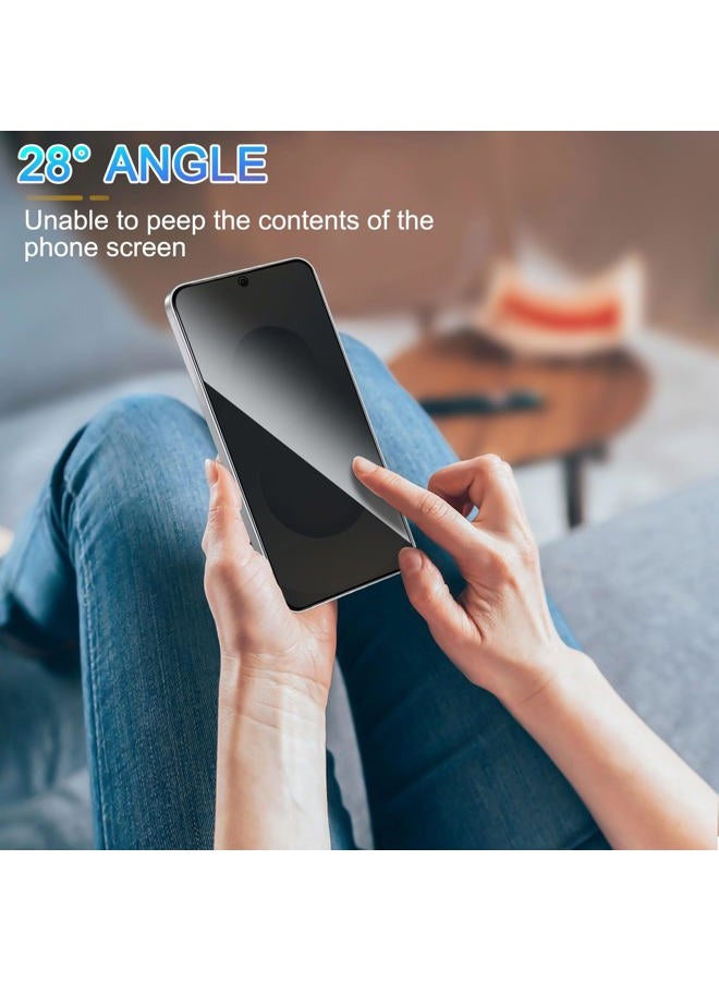 Lokyoo 2 Pack Privacy Screen Protector for Samsung Galaxy S25 [Anti-Spy Tempered Glass] [Fingerprint Unlock Support], Anti-Scratch, Bubble-Free, Easy Install 9H Protective Glass for Galaxy S25 - Image 4