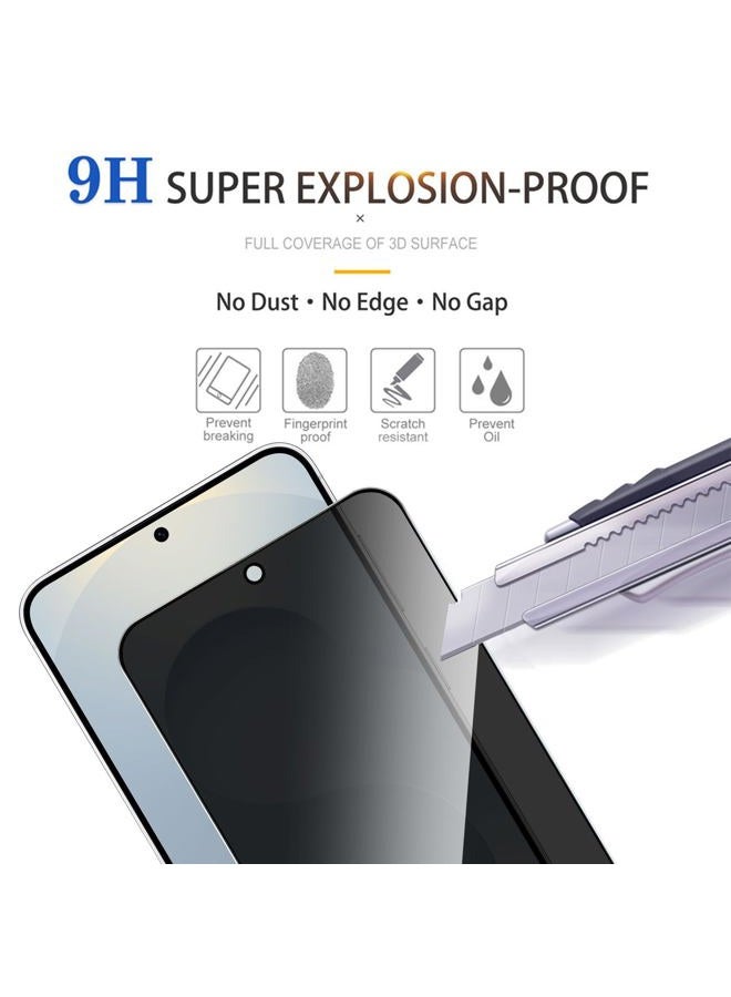 Lokyoo 2 Pack Privacy Screen Protector for Samsung Galaxy S25 [Anti-Spy Tempered Glass] [Fingerprint Unlock Support], Anti-Scratch, Bubble-Free, Easy Install 9H Protective Glass for Galaxy S25 - Image 5