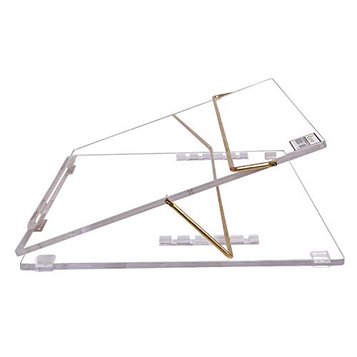 Rasper Acrylic Table Top Elevator with Adjustable Height Acrylic Writing Desk Slant Book Reading Stand Office Table Top Portable Laptop Table (Small Size 16x12 Inches, Clear) Premium 8mm Thickness - Image 4