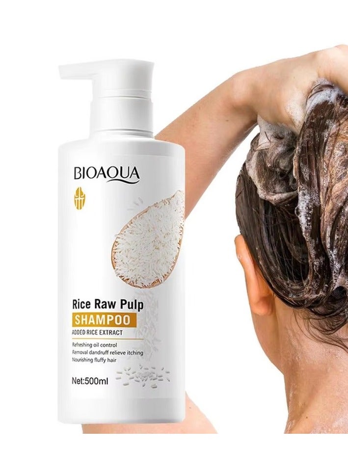 BIOAQUA شامبو بيواكوا لإزالة قشرة الرأس من لب الأرز 500 مل - Image 1