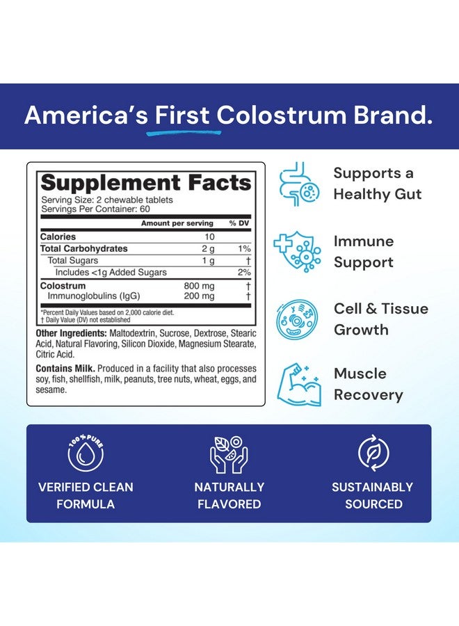 Symbiotics Colostrum 120ct Chewables Plus - Immunity Support for Adult & Kids - Lactoferrin Supplement & Colostrum Protein - Supports Digestion & Gut - 25% lgG Antibodies, Gluten Free - Wild Cherry - Image 4