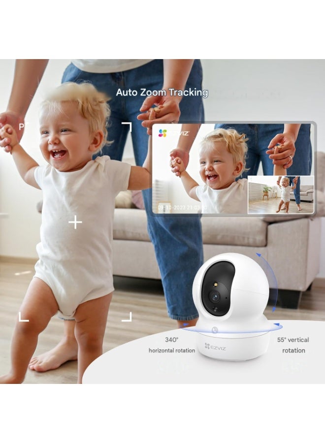 EZVIZ 2 Pack CP1 2K Indoor Wi-Fi Surveillance Camera with Auto Tracking, 360° WiFi Home IP Camera for Baby with Color Night Vision, Human Detection, Two-Way Call, Supports 512GB - Image 3