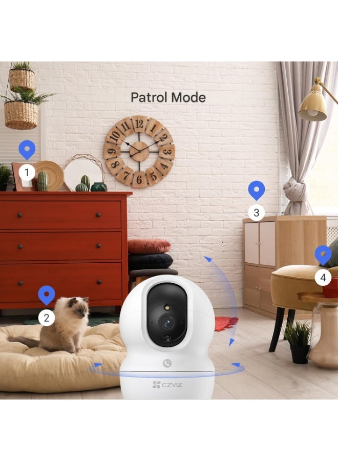 EZVIZ 2 Pack CP1 2K Indoor Wi-Fi Surveillance Camera with Auto Tracking, 360° WiFi Home IP Camera for Baby with Color Night Vision, Human Detection, Two-Way Call, Supports 512GB - Image 2