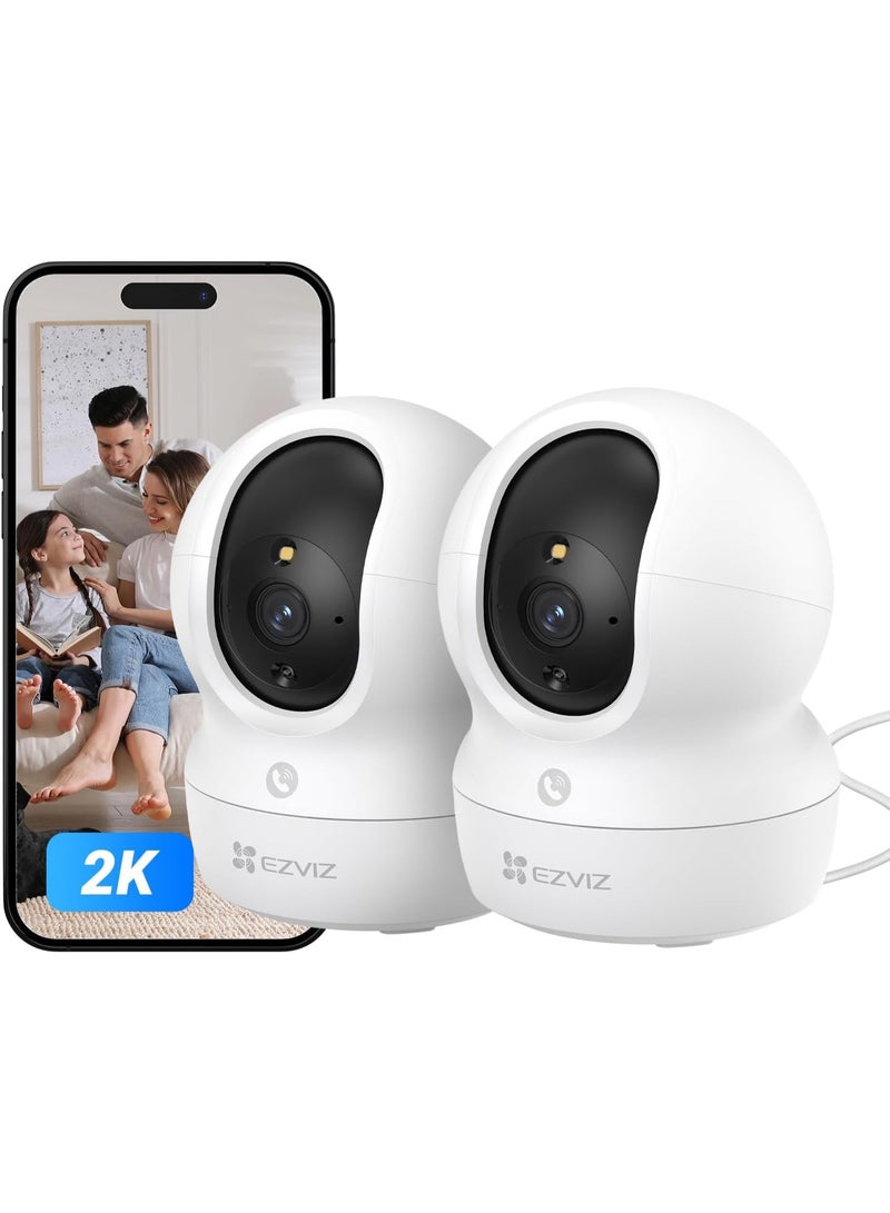 EZVIZ 2 Pack CP1 2K Indoor Wi-Fi Surveillance Camera with Auto Tracking, 360° WiFi Home IP Camera for Baby with Color Night Vision, Human Detection, Two-Way Call, Supports 512GB - Image 1