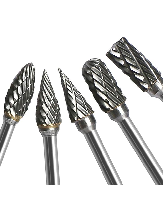 erorex Double Cut Carbide Rotary Burr Set 10 Pcs 1 8 Inch Shank 1 4 Inch Head Length Tungsten Steel For Woodworking Drilling Engraving Polishing - Image 2