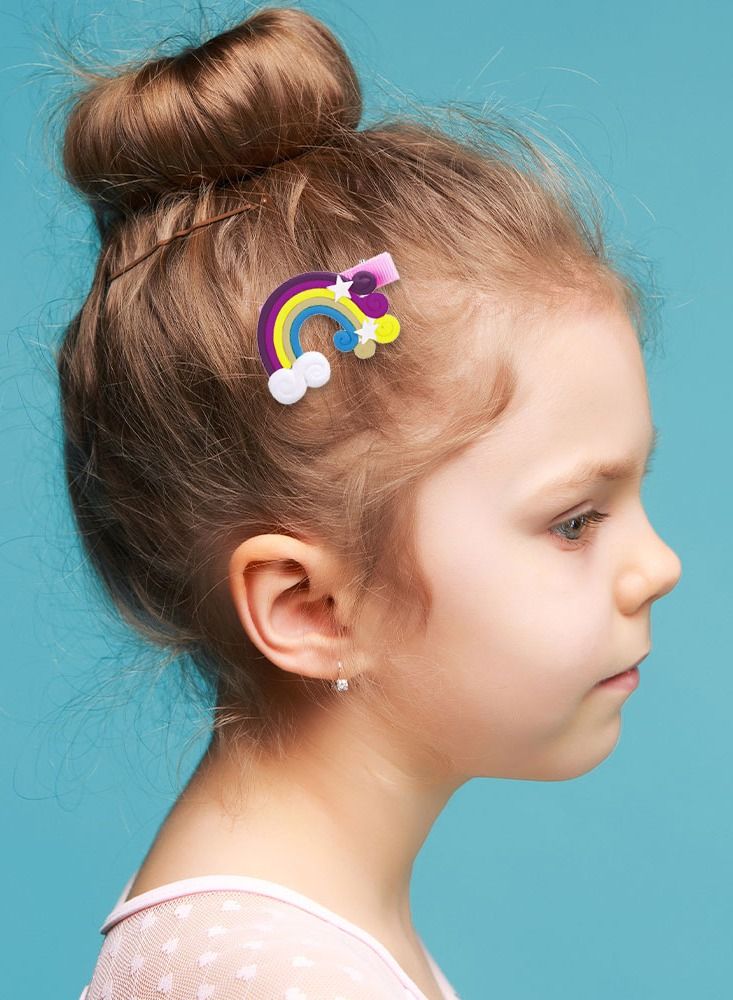 CATANES 6 Packs For Hair Clips Cloud Ornaments and Lollipop Colourful Flatback Polymer Hair Clips - Image 2