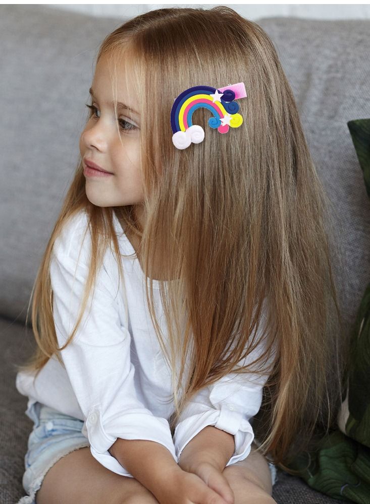 CATANES 6 Packs For Hair Clips Cloud Ornaments and Lollipop Colourful Flatback Polymer Hair Clips - Image 3