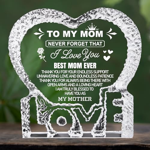 K-MLICE Mothers Day Mom Gifts, Birthday Crystal Gifts for Mom from Daughter Son Happy Mothers Day Anniversary Christmas Mama to My Mom Best Presents - Image 1