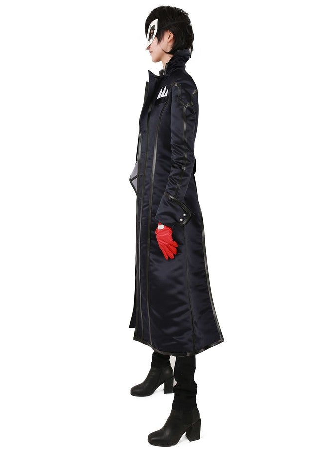 miccostumes Men's Costume Anime Thief Cosplay Black Ankle-length Tailcoat Shirt Gloves and Eye Covering (men l) - Image 3