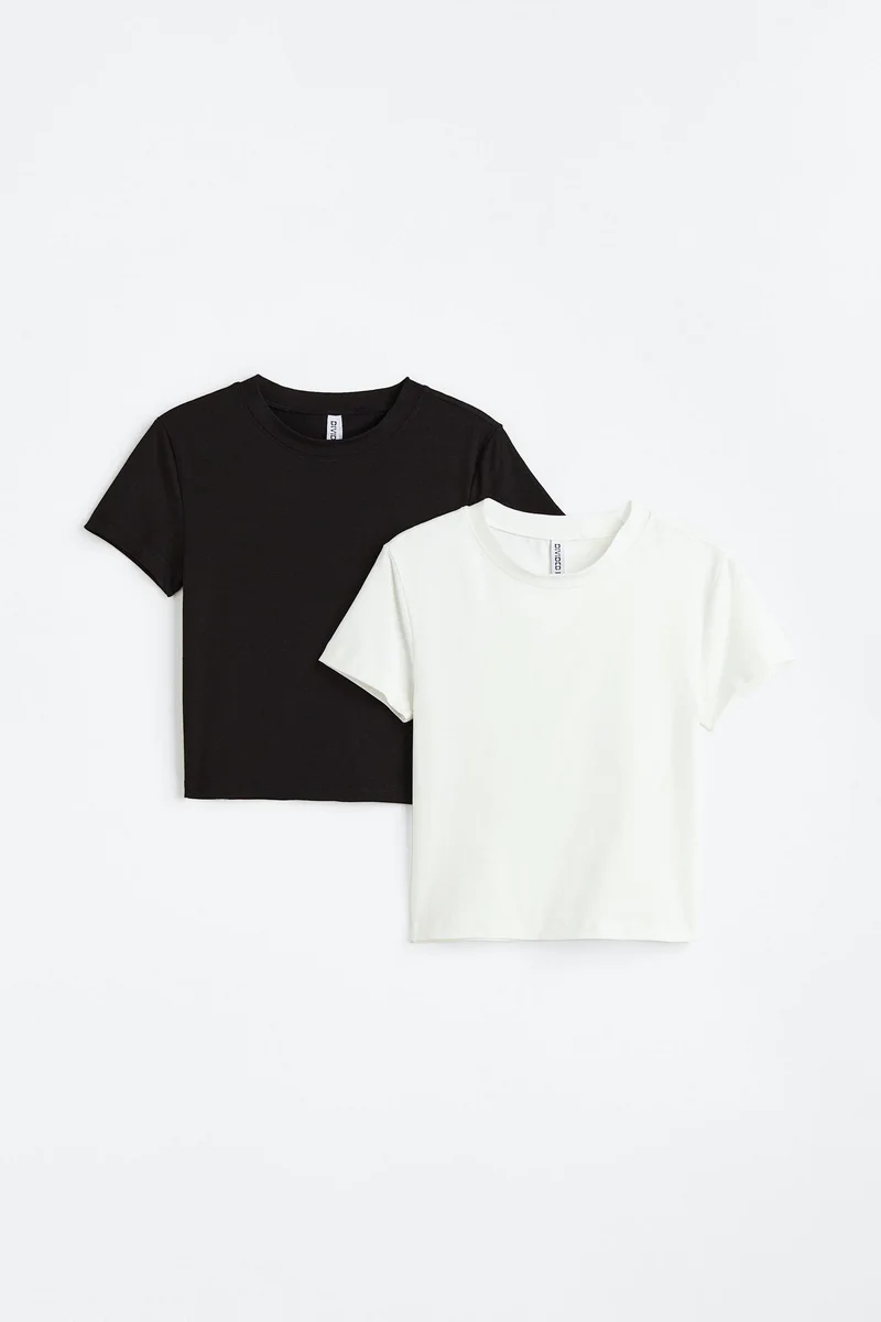 H&M 2-Pack Cropped T-Shirt