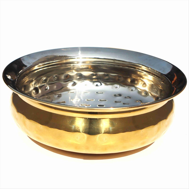 Pure Source India Metal Hammered Serving Bowl(Donga), for Serving Dishes, Kitchenware & Tableware (700ml) - Image 1