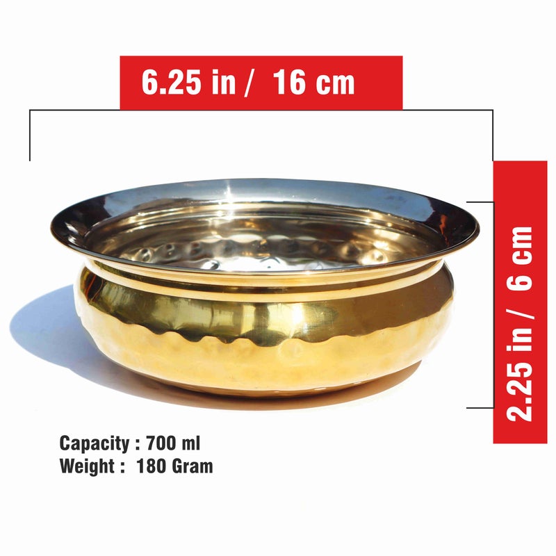 Pure Source India Metal Hammered Serving Bowl(Donga), for Serving Dishes, Kitchenware & Tableware (700ml) - Image 4