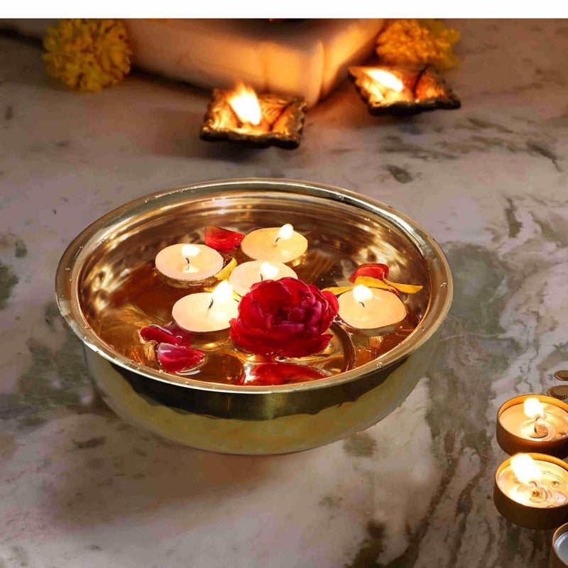 Pure Source India Metal Hammered Serving Bowl(Donga), for Serving Dishes, Kitchenware & Tableware (700ml) - Image 3