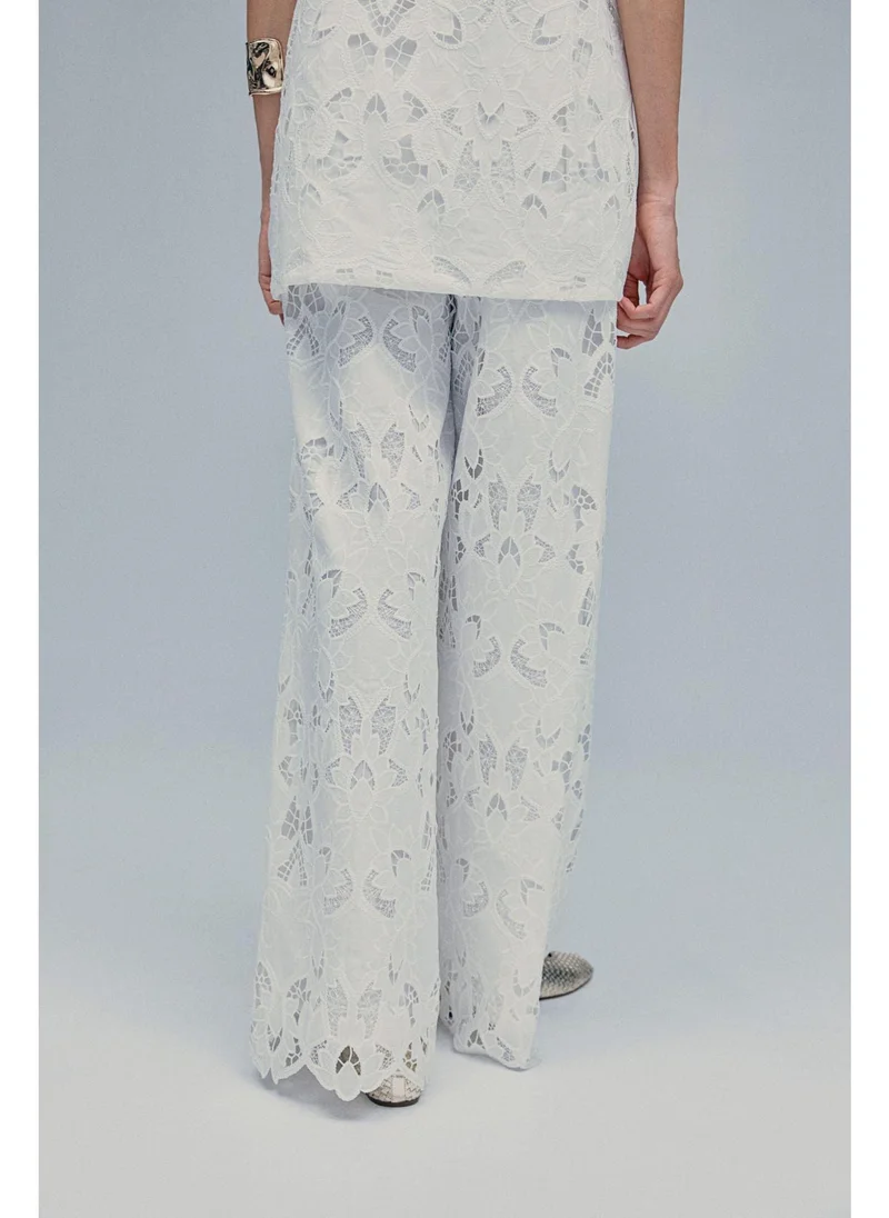 H&M Broderie anglaise trousers