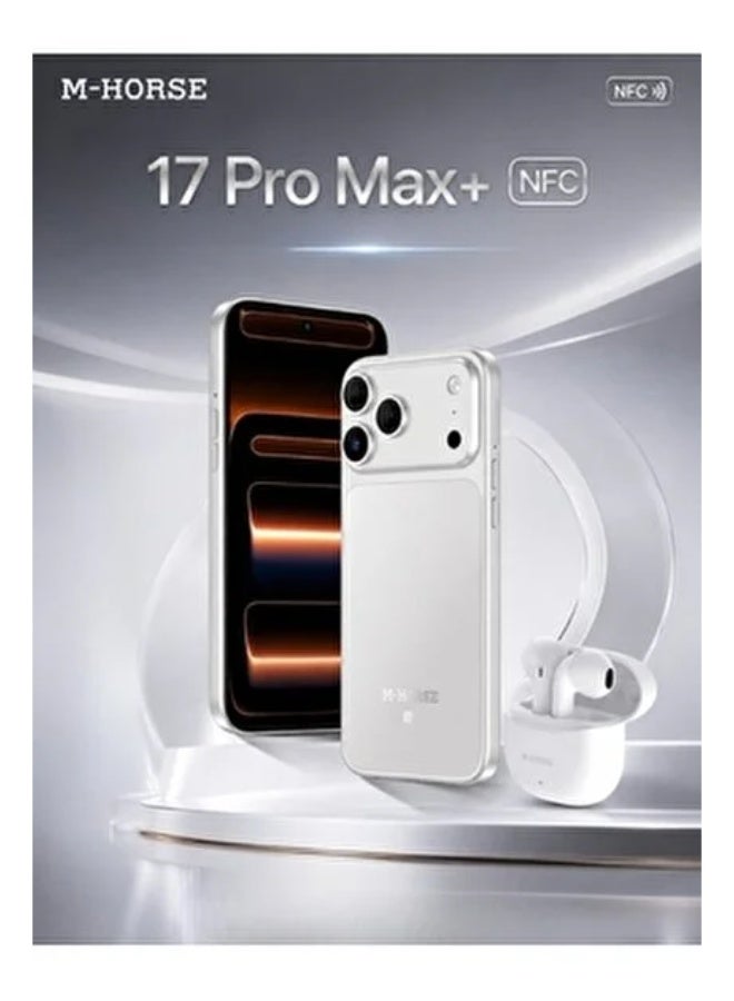 M-HORSE 17 Pro Max 4G Smartphone, 12GB RAM, 128GB Storage, 6.6"-6.8" HD+ Display, 5000mAh Battery, NFC (Dark Blue / Silver / Orange) - Image 5