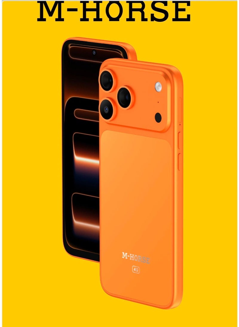 M-HORSE 17 Pro Max 4G Smartphone, 12GB RAM, 128GB Storage, 6.6"-6.8" HD+ Display, 5000mAh Battery, NFC (Dark Blue / Silver / Orange) - Image 3