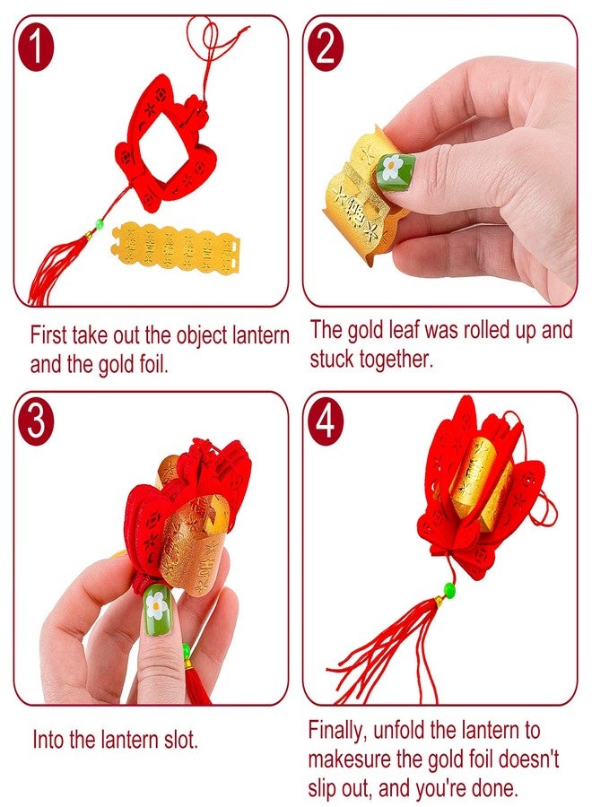 وولاين مجموعة والين من 36 قطعة لتزيين رأس السنة الصينية: زينة معلقة حمراء، قلادات فو المحظوظة للمنزل والمكتب والسيارة والأشجار ومهرجان الربيع (6 تصاميم) - Image 3