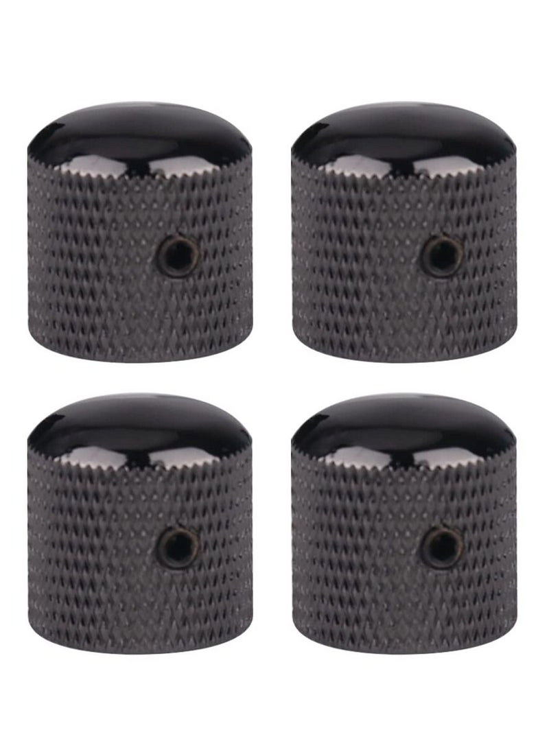 null - 4Pcs Metal Guitar Knobs Volume Tone Control Knobs Dome Knobs with with Allen Keys Screws for Fender Telecaster Gibson Les Paul Electric Guitar Bass (Black) - Image 1