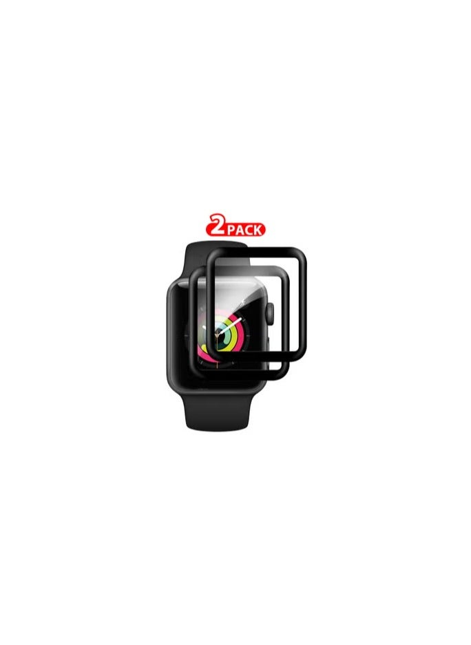 CATANES - 2Packs Screen Protector for Apple Watch 42mm Series 1 2 3 HD Clear Ultra-Thin Curved Full Coverage Glass (42mm) - Image 1