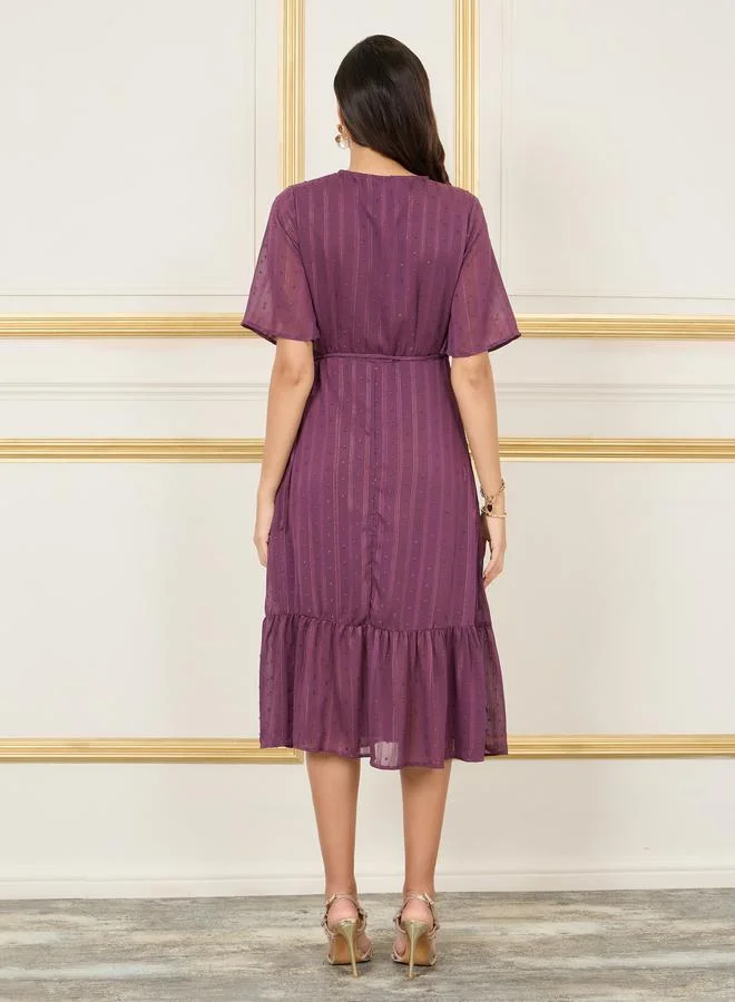 Styli Ruffled Midi Dress