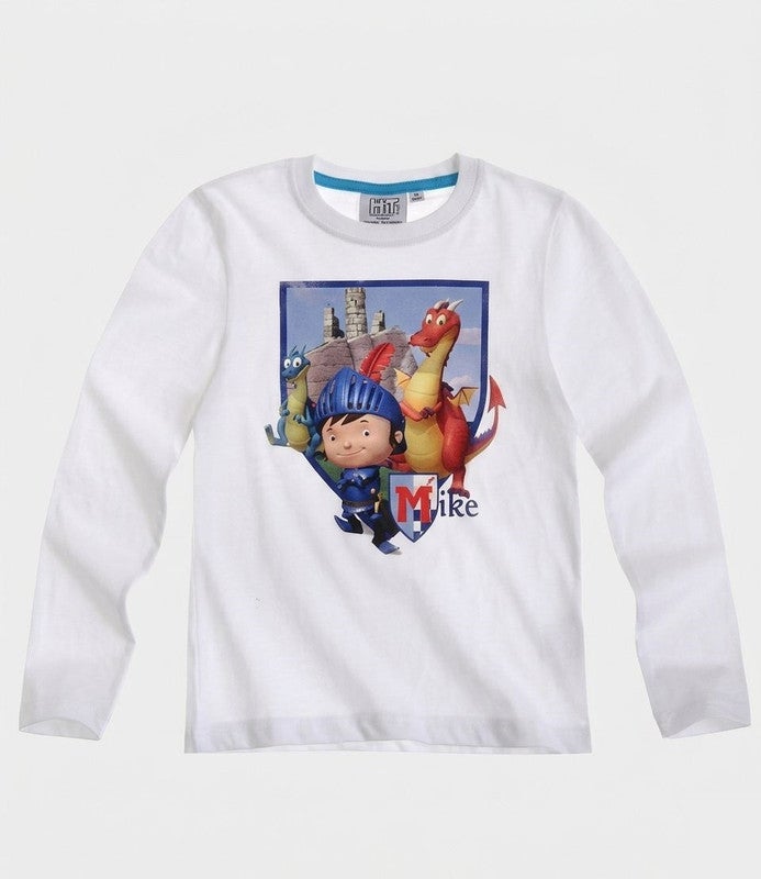 مايك قميص بأكمام طويلة للأولاد الصغار عليه صورة مايك الفارس، مصنوع من القطن بنسبة 100%، من إنتاجkids tv - Image 1