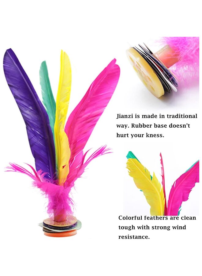 LAMAY Kick Shuttlecock Chinese Jianzi Colorful Feather Foot Sports Outdoor Toy Game (Size : 6PCS) - Image 3