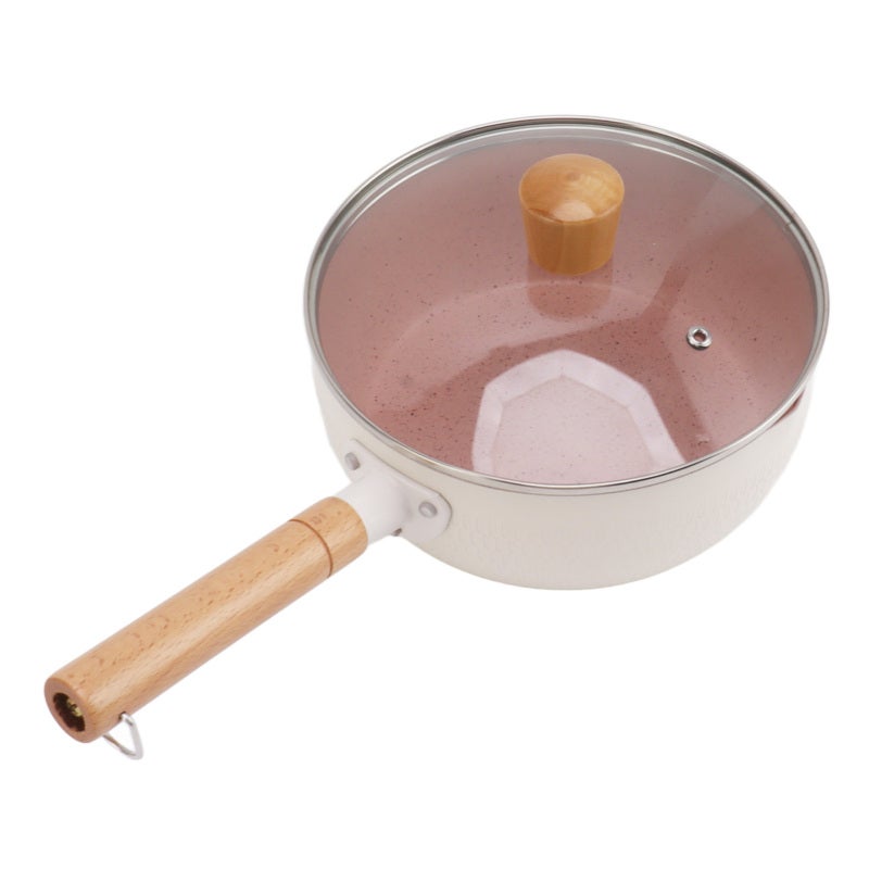 Non Stick Saucepan 18cm / 7.1in Superior Stone Nonstick Coating Small Saucepan With Lid - Evenly Heating Aluminum Alloy Construction Visible Glass Lid for Home Kitchen Dorm Apartment Baby Food Soup Sa - Image 3