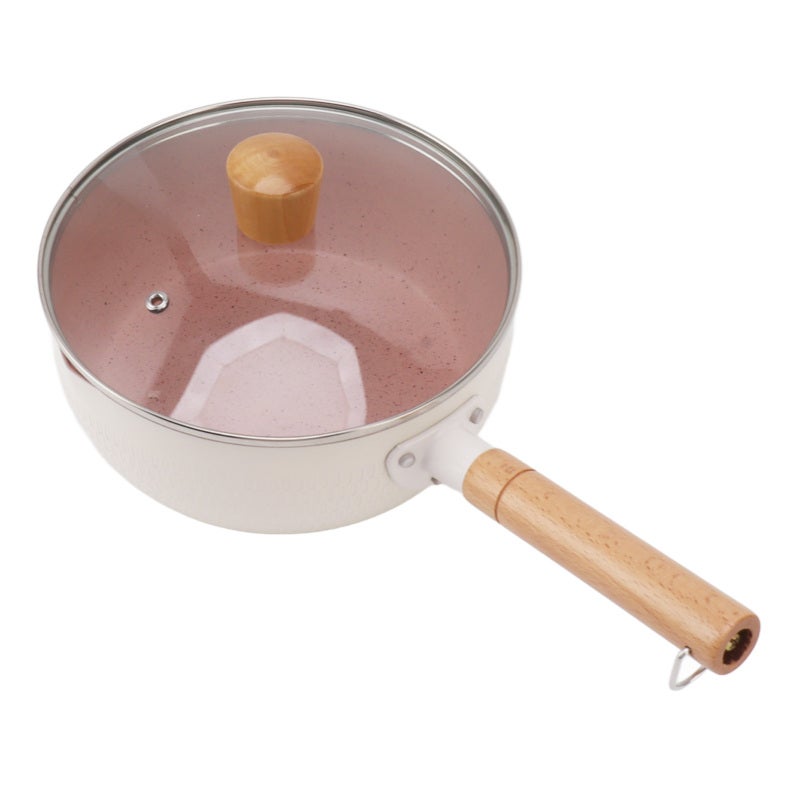 Non Stick Saucepan 18cm / 7.1in Superior Stone Nonstick Coating Small Saucepan With Lid - Evenly Heating Aluminum Alloy Construction Visible Glass Lid for Home Kitchen Dorm Apartment Baby Food Soup Sa - Image 4