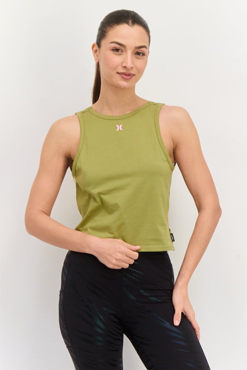 Women Sportswear Fit Sleeveless Training Top, Olive