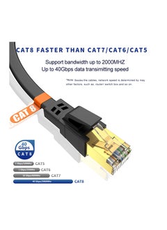 Anmi 10m CAT8 Ethernet Cable, High Speed Heavy Duty Cat8 LAN Network Cable 40Gbps, 2000Mhz with Gold Plated RJ45 Connector for Modem, Router, Switch, Gaming, Xbox - Black  - Image 2