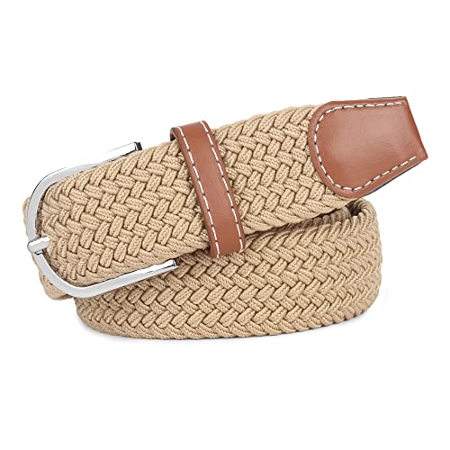 ZORO Woven Fabric Stretchable Belt for Men&Women, Beige - Image 5