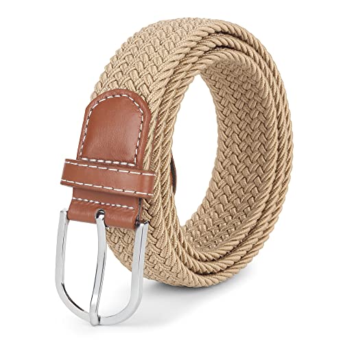 ZORO Woven Fabric Stretchable Belt for Men&Women, Beige - Image 1