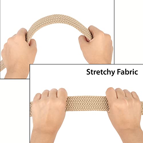 ZORO Woven Fabric Stretchable Belt for Men&Women, Beige - Image 4