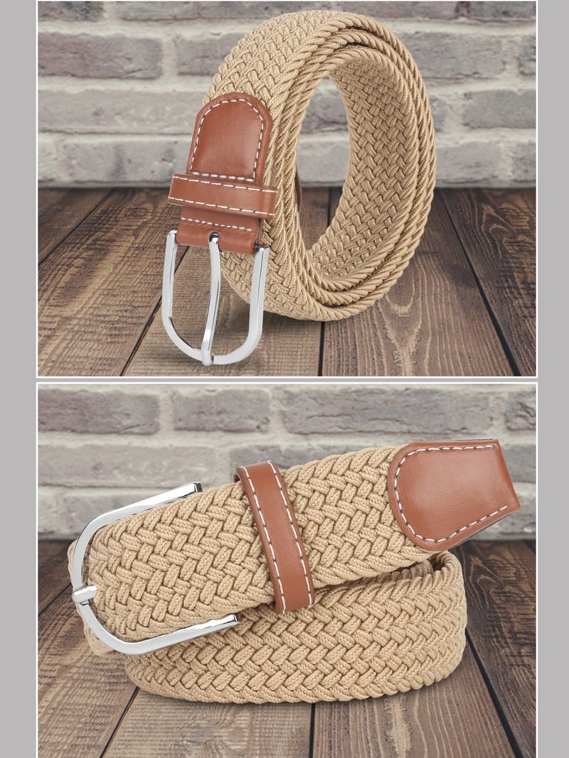 ZORO Woven Fabric Stretchable Belt for Men&Women, Beige - Image 2