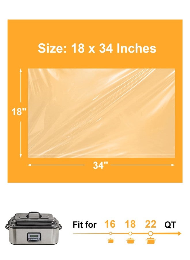 SMARTAKE Electric Roaster Liners, 10 Count Disposable Roaster Liners, Fits 16, 18, 22 Quart Roasters, Roaster Pan Oven Liners Plastic Cooking Bags for Instant Cleanup, 18 x 34 Inch - Image 3