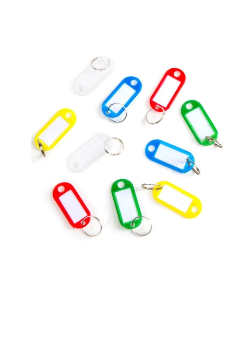Generic 10 Plastic Key Ring Tags Assorted Colors  - Image 2