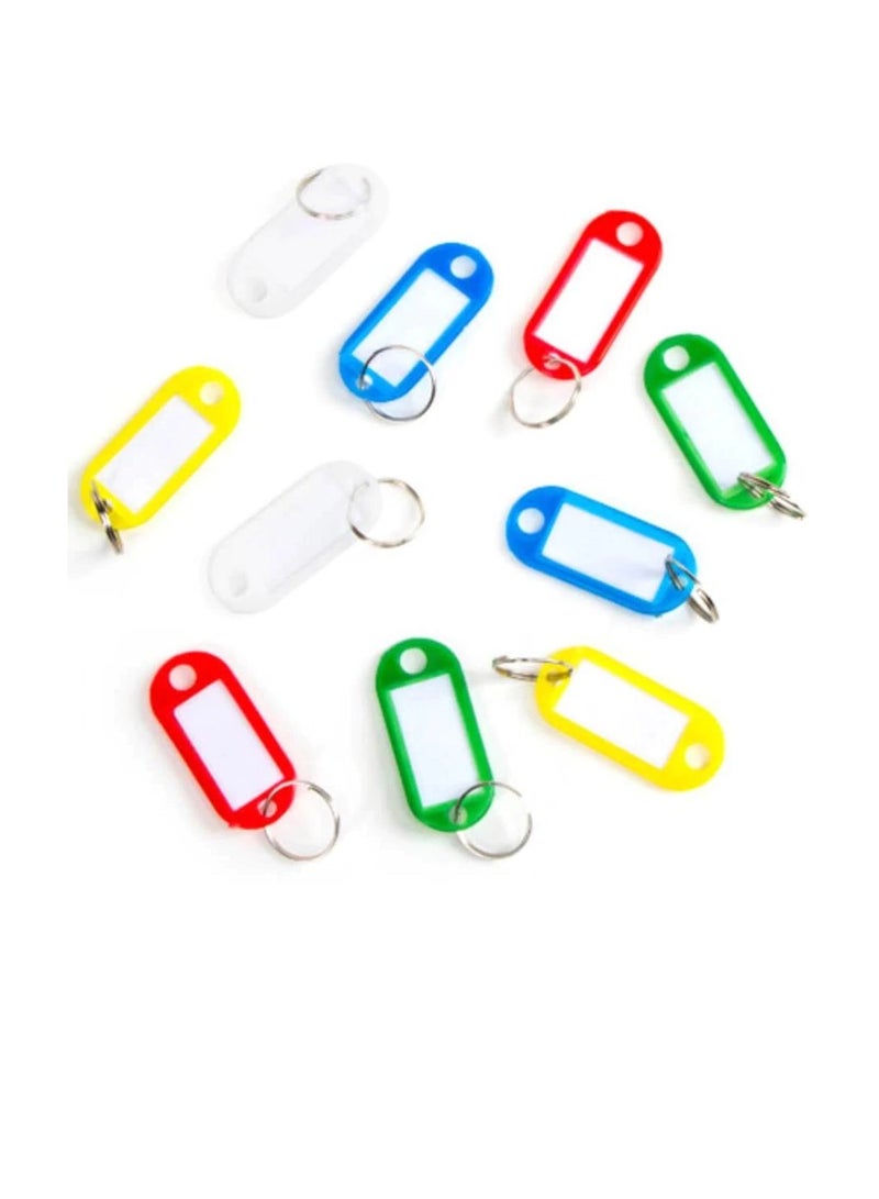 Generic 10 Plastic Key Ring Tags Assorted Colors  - Image 3