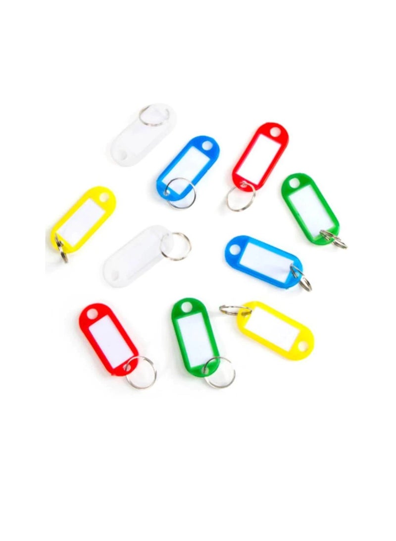 Generic 10 Plastic Key Ring Tags Assorted Colors  - Image 1