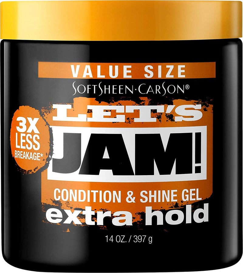 SOFT SHEEN SoftSheen Hair Gel Carson Dark and Lovely Let's Jam, Shining and Conditioning Gel, Extra Hold, For all Hair Types, Styling Gel Also Great for Braiding, Twisting & Smooth Edges, Value Size 14oz - Image 1