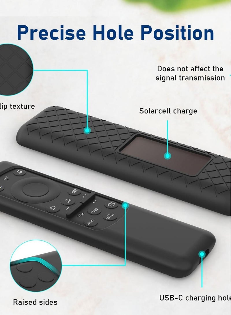 Captaintech Cover for BN59-01432J BN59-01432A BN59-01432 2023 Samsung Smart TV Solar Panel Remote, Black Silicone Sleeve - Image 4