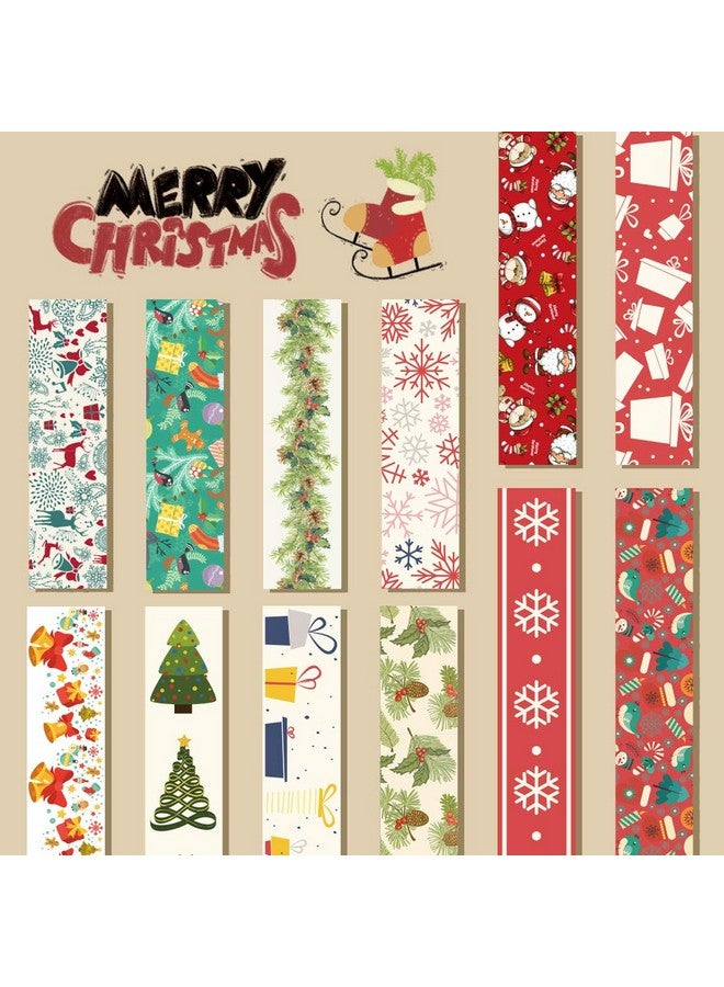 3 اوترس مجموعة شرائط واشي لعيد الميلاد، 12 لفة من شريط لاصق مزخرف لعيد الميلاد المجيد لتزيين حفلات عيد الميلاد، 0.6 بوصة × 23 قدمًا - Image 4