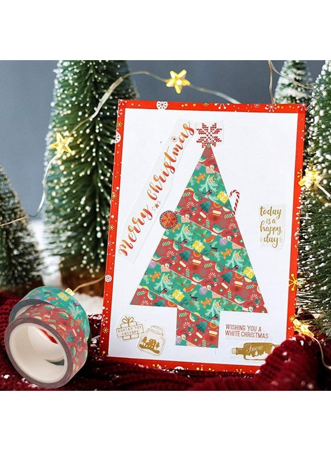 3 اوترس مجموعة شرائط واشي لعيد الميلاد، 12 لفة من شريط لاصق مزخرف لعيد الميلاد المجيد لتزيين حفلات عيد الميلاد، 0.6 بوصة × 23 قدمًا - Image 3